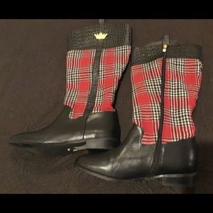 Plaid boots. Size 9